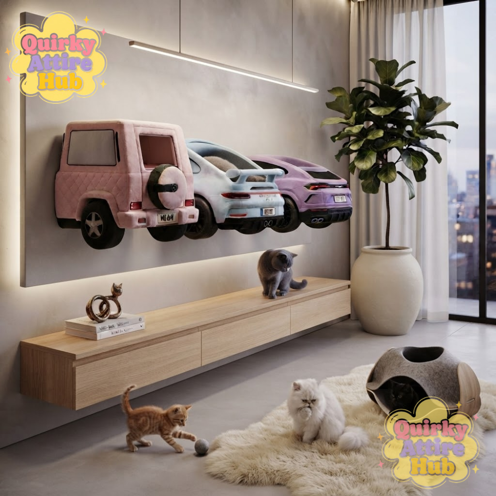 Porsche GT3 Wall Mounted Cat Bed Roost Cruiser Luxury Sports Car Shaped Plush (3) Porsche GT3 Wall Mounted Cat Bed – Luxury Sports Car Plush Roost — image 3