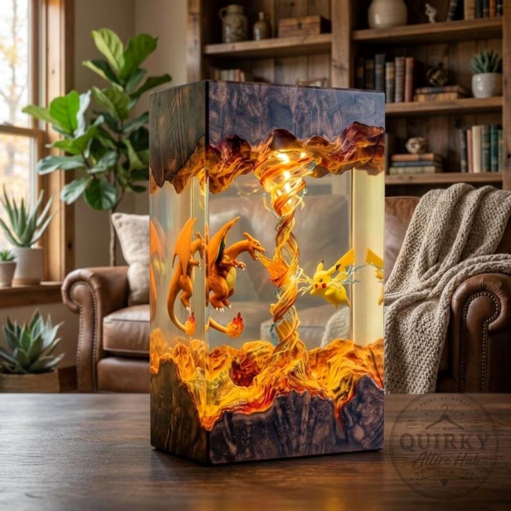 Charizard Pikachu Inspired Resin Lamp Epoxy Crystal LED Night Light 9 Charizard Pikachu Inspired Resin Lamp Epoxy Crystal LED Night Light