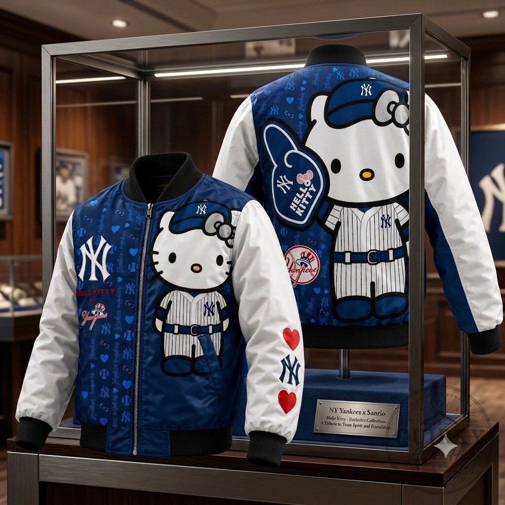Yankees Hello Kitty Bomber Jacket Full-Zip Yankees Hello Kitty Bomber Jacket Full-Zip