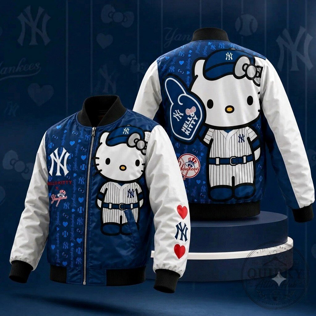 Yankees Hello Kitty Bomber Jacket Full-Zip Yankees Hello Kitty Bomber Jacket Full-Zip