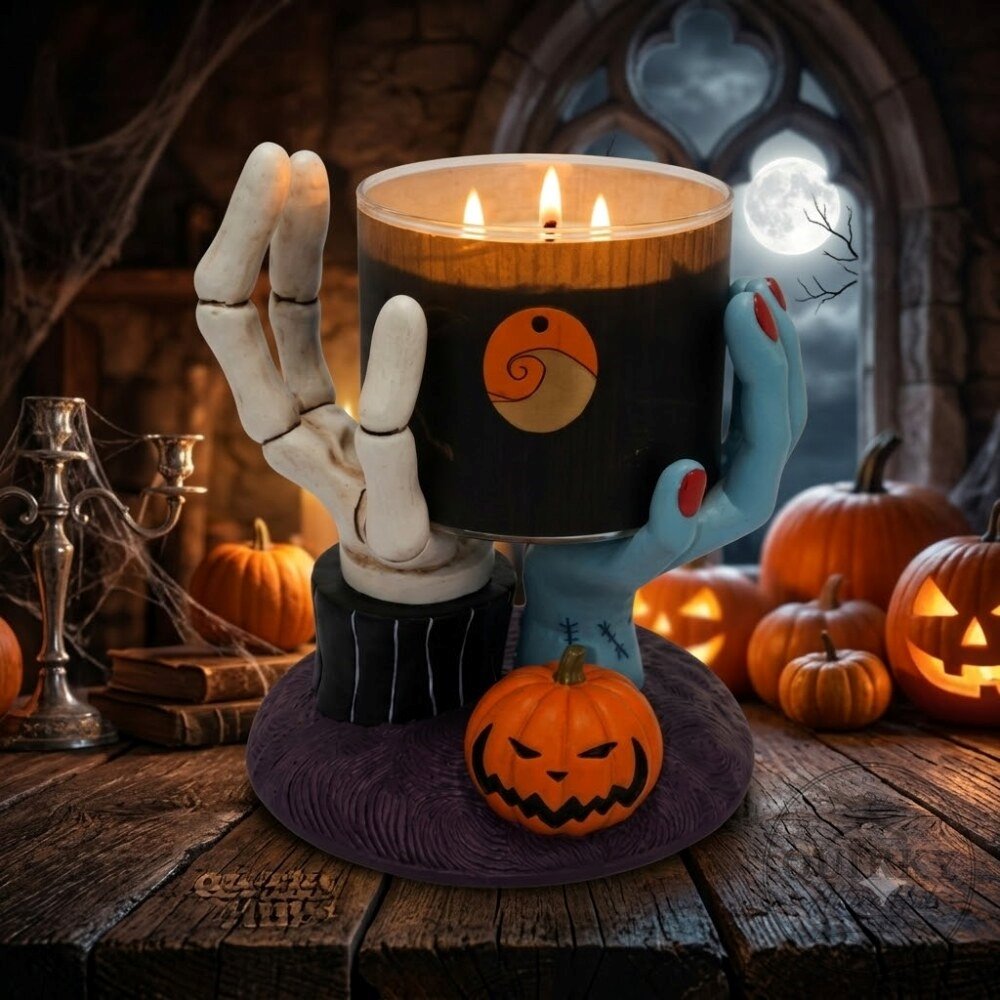 Jack & Sally Skeleton Hands Candle Holder Halloween 2026 9 Jack & Sally Skeleton Hands Candle Holder Halloween 2026