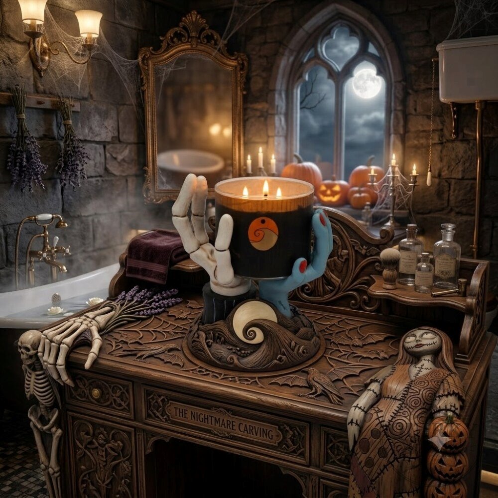 Jack & Sally Skeleton Hands Candle Holder Halloween 2026 11 Jack & Sally Skeleton Hands Candle Holder Halloween 2026