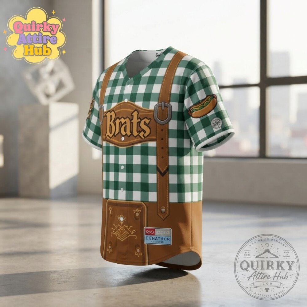 Wisconsin Brats Milwaukee Brewers Lederhosen Jersey Abner Uribe Milwaukee Brewers Lederhosen Style Jersey – image 3 of 7