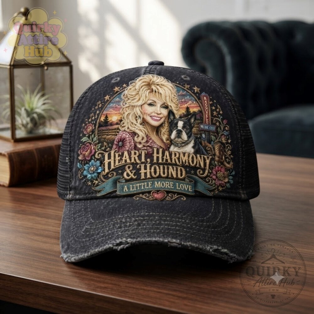 Dolly Parton Beloved Dogs Tribute Trucker Hat Graphic Mesh Cap Dolly Parton Beloved Dogs Graphic Mesh Trucker Hat – image 2 of 4