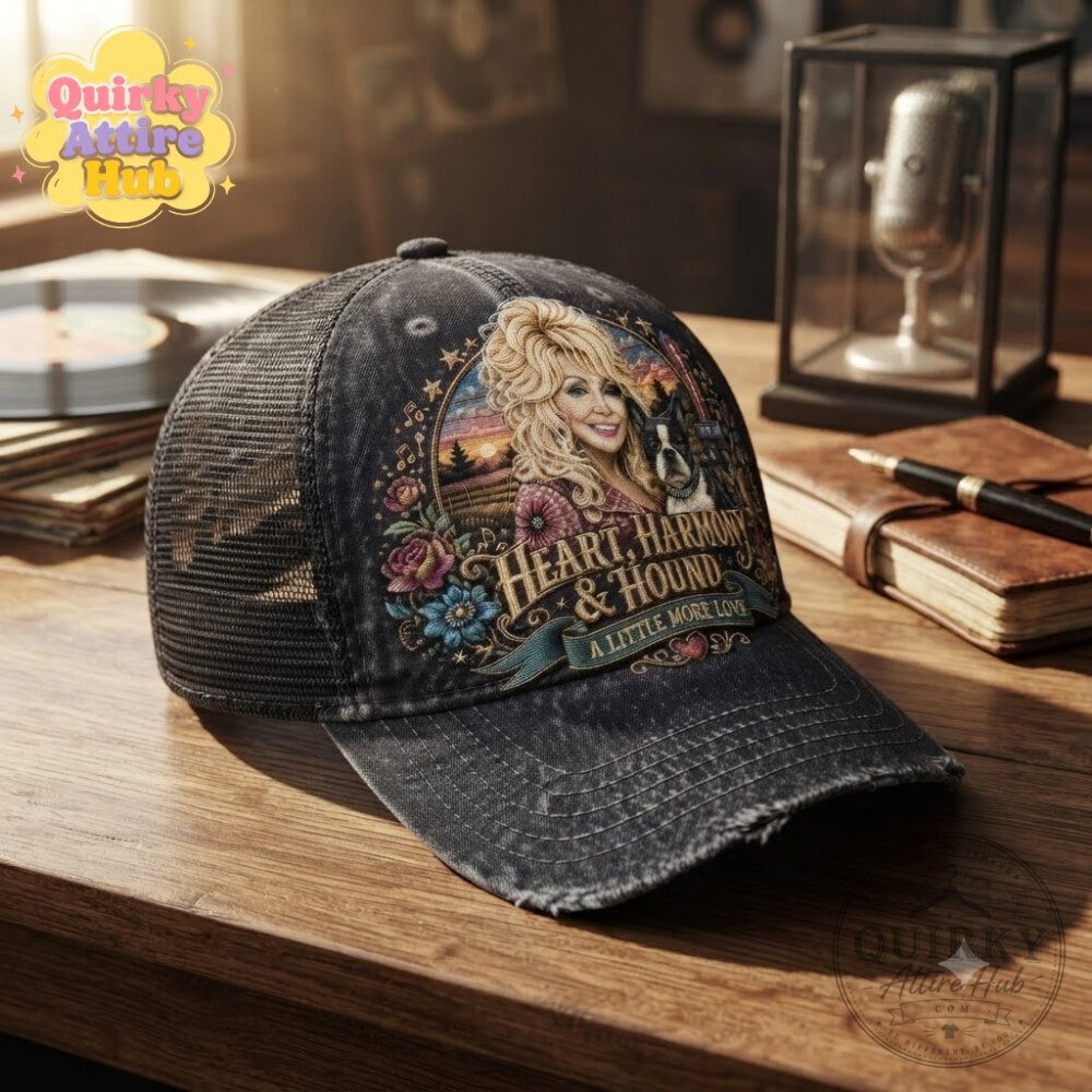 Dolly Parton Beloved Dogs Tribute Trucker Hat Graphic Mesh Cap Dolly Parton Beloved Dogs Graphic Mesh Trucker Hat – image 3 of 4