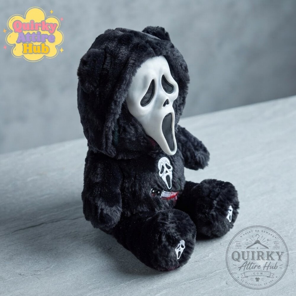 Black Ghostface Bunny Plush Scream Bloody Halloween Plush Black Ghostface Bunny Plush - Bloody Halloween Decor – image 3 of 6