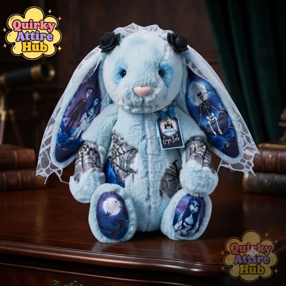 Corpse Bride Jellycat Bunny Plush Toy 2026 Halloween Gift (1) Corpse Bride Jellycat Blue Bunny Plush Halloween Gift – image 2 of 9