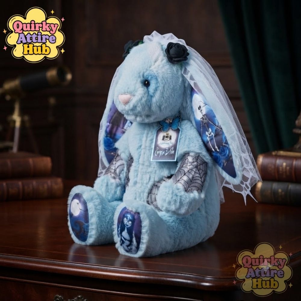 Corpse Bride Jellycat Bunny Plush Toy 2026 Halloween Gift (2) Corpse Bride Jellycat Blue Bunny Plush Halloween Gift — image 2