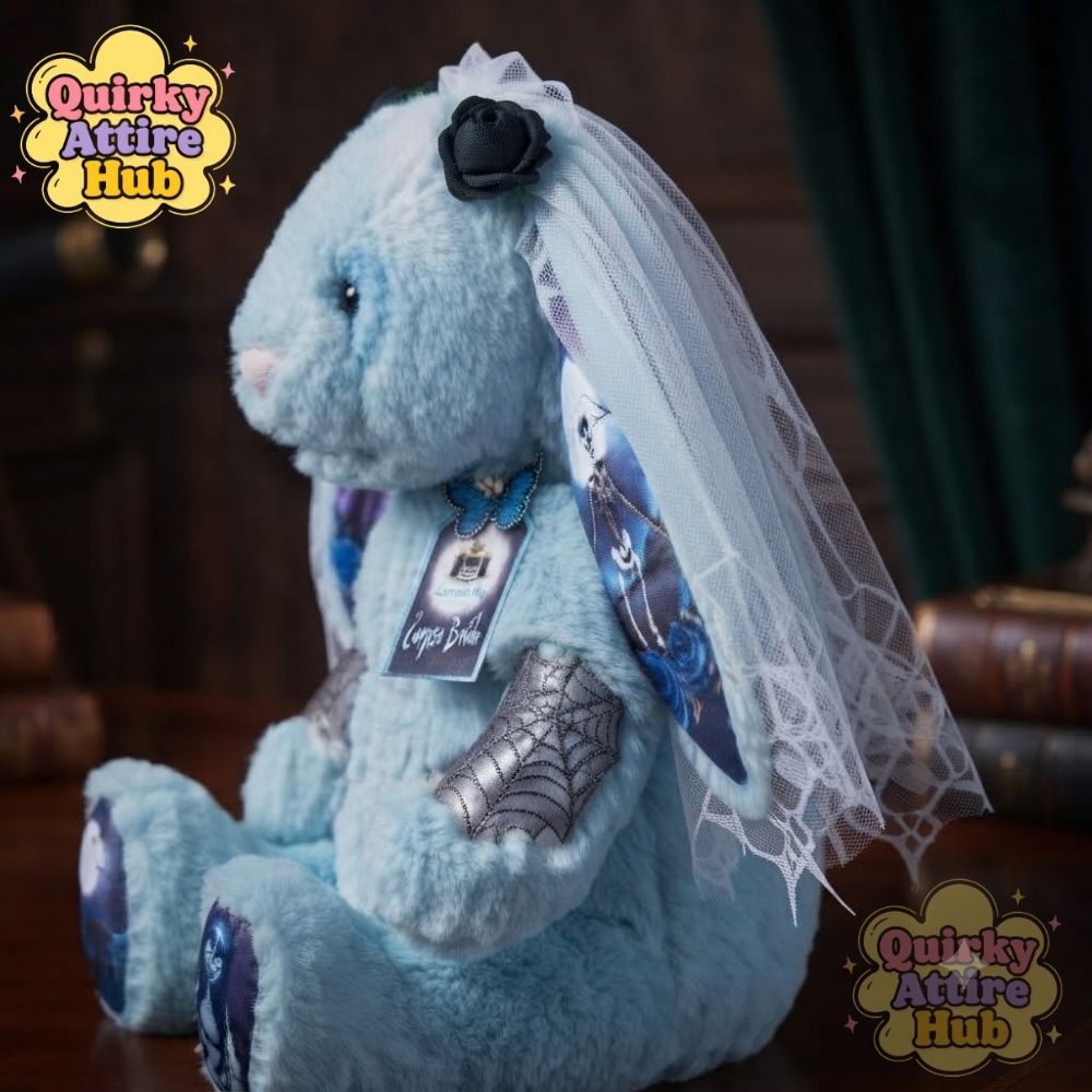 Corpse Bride Jellycat Bunny Plush Toy 2026 Halloween Gift (3) Corpse Bride Jellycat Blue Bunny Plush Halloween Gift — image 3