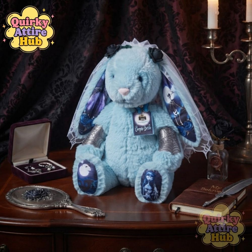 Corpse Bride Jellycat Bunny Plush Toy 2026 Halloween Gift (4) Corpse Bride Jellycat Blue Bunny Plush Halloween Gift — image 4