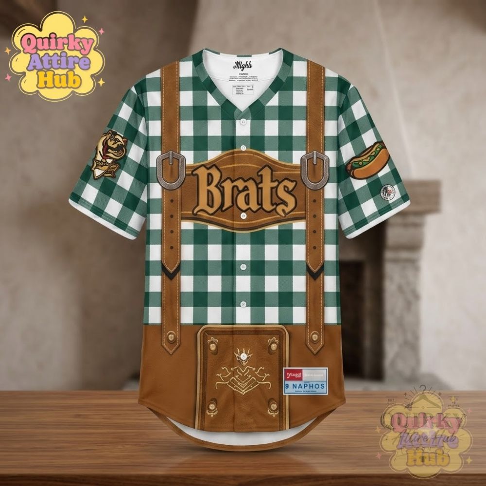 Wisconsin Brats Milwaukee Brewers Lederhosen Jersey (2) Abner Uribe Milwaukee Brewers Lederhosen Style Jersey – image 6 of 7