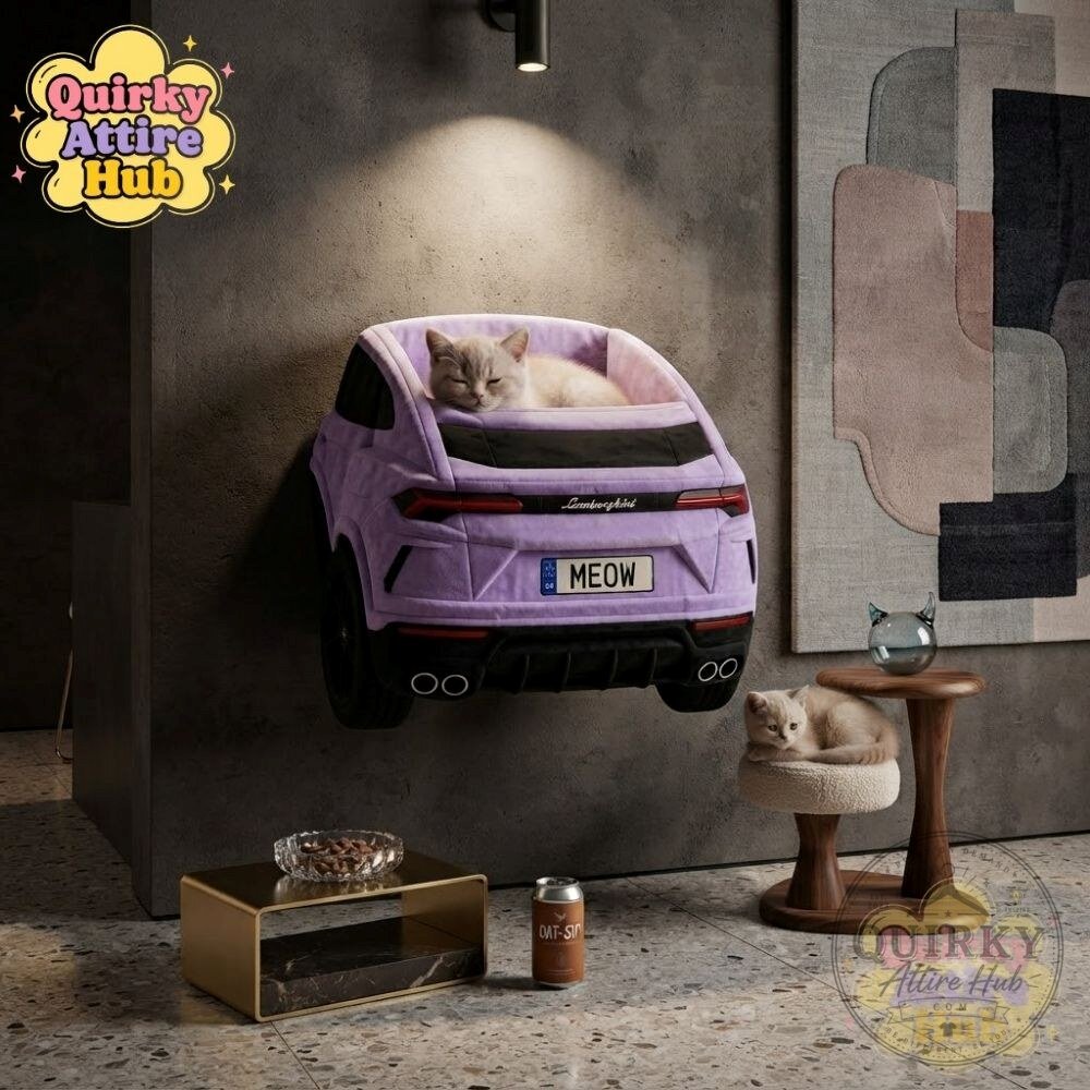 Porsche GT3 Wall Mounted Cat Bed Roost Cruiser Luxury Sports Car Shaped Plush Porsche GT3 Wall Mounted Cat Bed - Luxury Sports Car Plush Roost – image 5 of 16