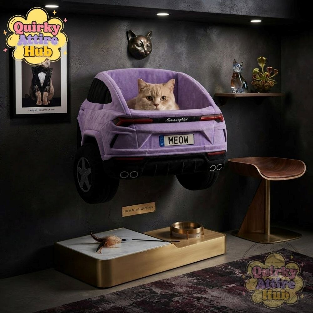 Porsche GT3 Wall Mounted Cat Bed Roost Cruiser Luxury Sports Car Shaped Plush Porsche GT3 Wall Mounted Cat Bed - Luxury Sports Car Plush Roost – image 8 of 16