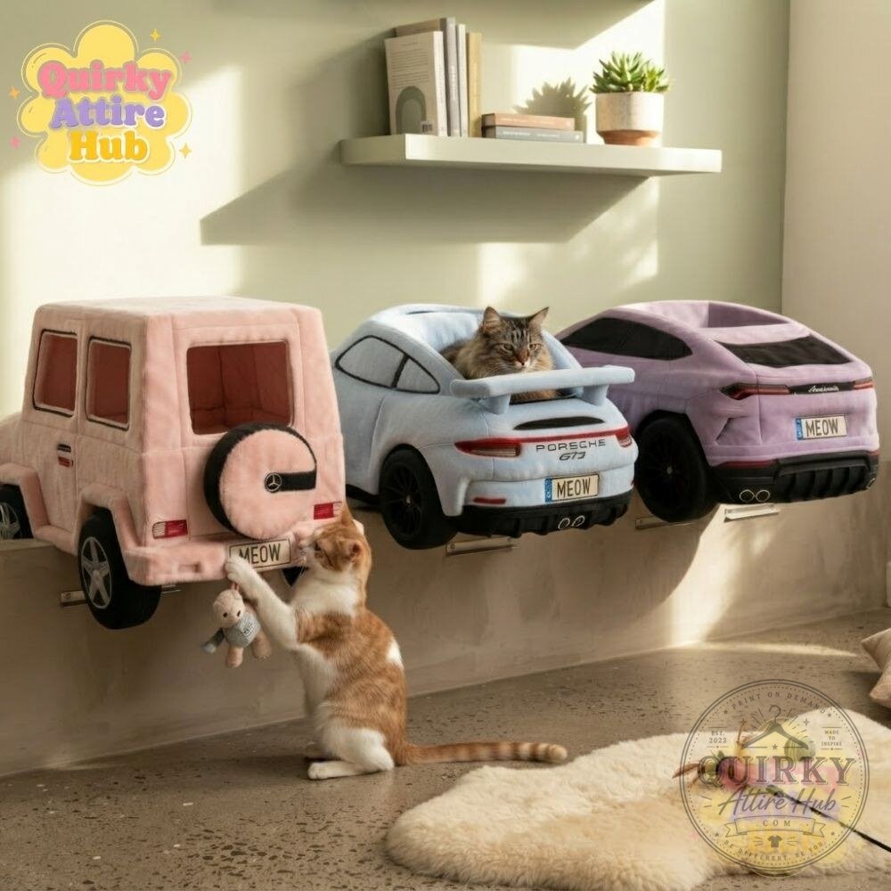 Porsche GT3 Wall Mounted Cat Bed Roost Cruiser Luxury Sports Car Shaped Plush