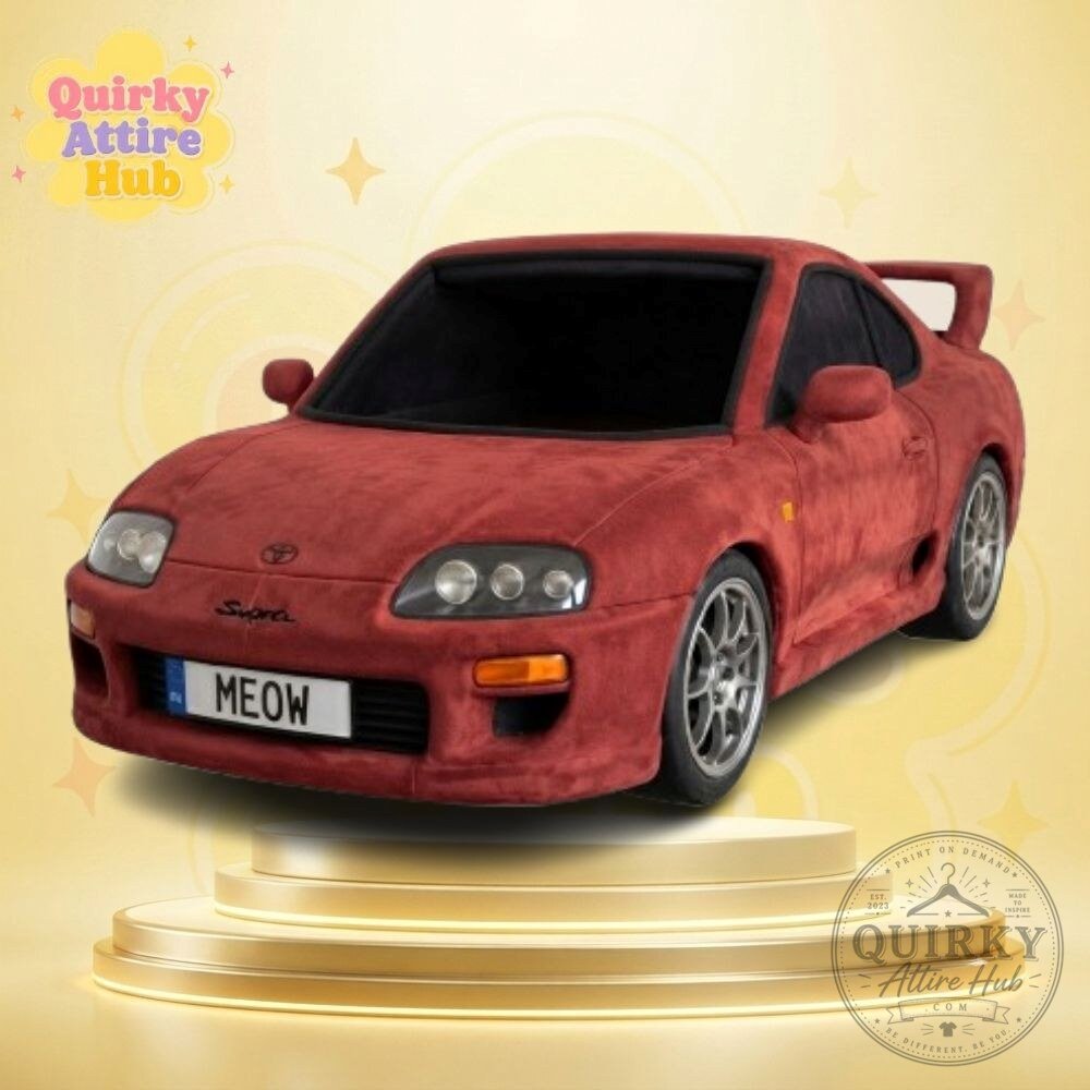 Toyota Supra MK4 Wall Mounted Cat Bed Ignition Orange Pearl JDM Car Shaped Plush Bed