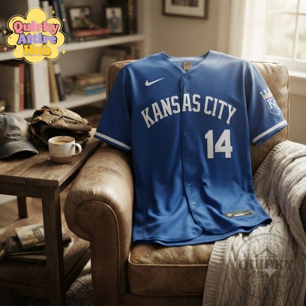 Kansas City Royals Blue Alternate Jersey #14 MLB Baseball Player Jersey 14 Kansas City Royals Blue Alternate Jersey #14 MLB Baseball Player Jersey