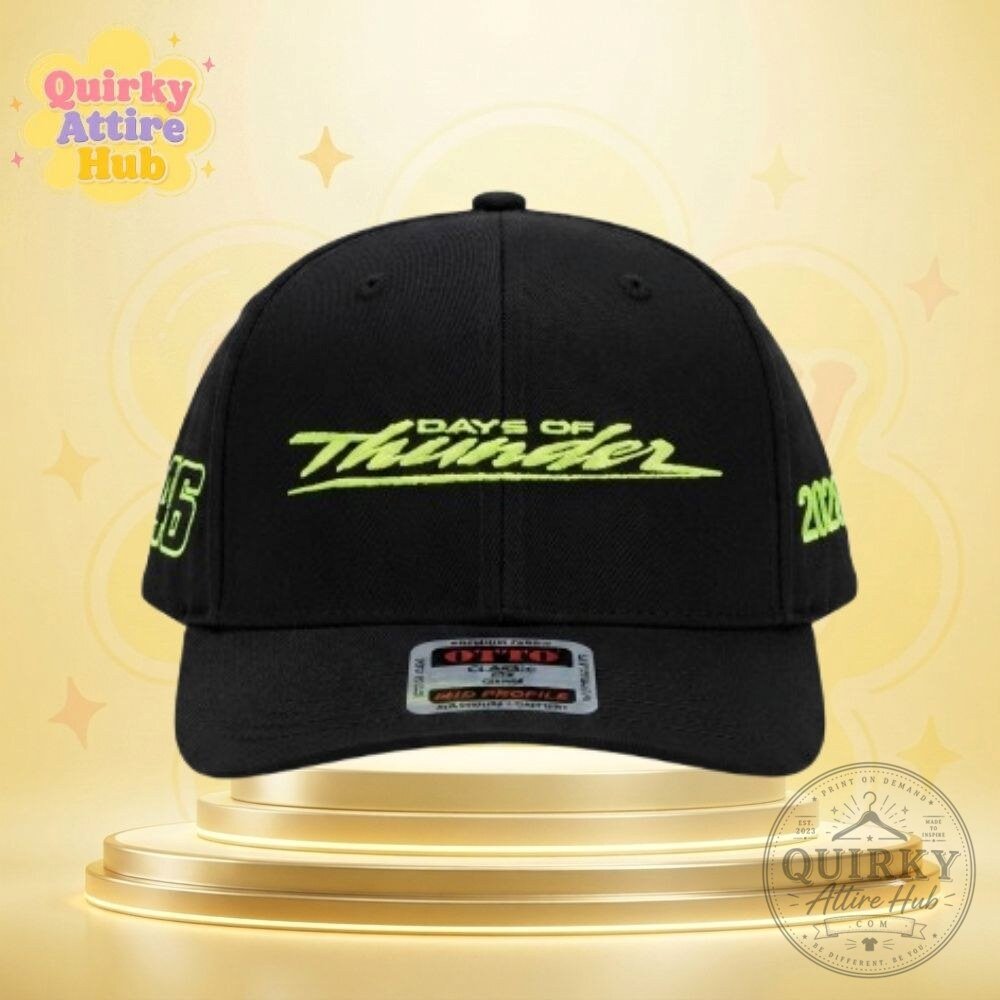 Days of Thunder 2028 Black Baseball Cap #46 Neon Green 9 Days of Thunder 2028 Hat Black Baseball Cap #46 Neon Green Embroidery