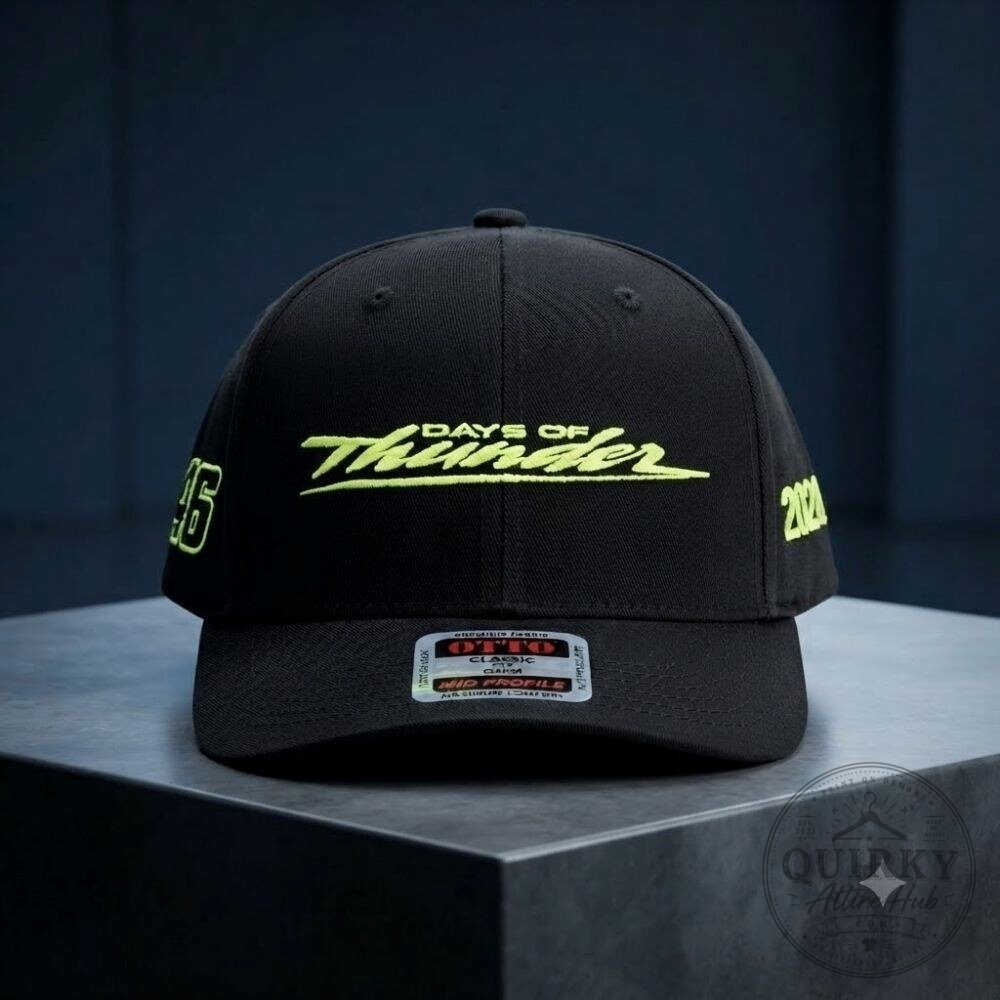 Days of Thunder 2028 Hat Black Baseball Cap #46 Neon Green Embroidery Days of Thunder 2028 Black Baseball Cap #46 Neon Green – image 2 of 8