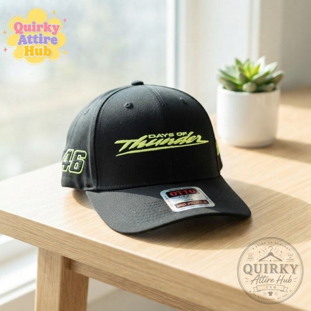 Days of Thunder 2028 Hat Black Baseball Cap #46 Neon Green Embroidery Days of Thunder 2028 Black Baseball Cap #46 Neon Green – image 3 of 8