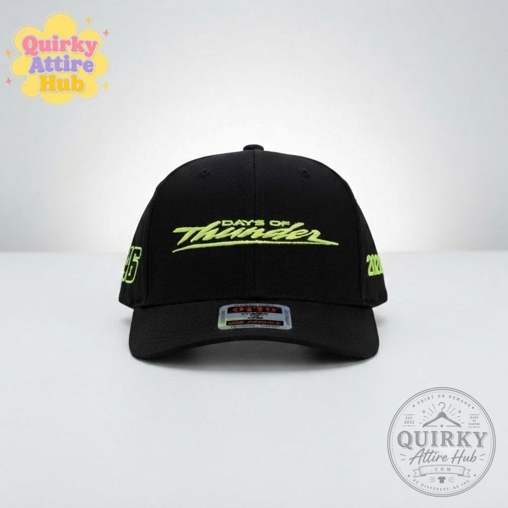 Days of Thunder 2028 Hat Black Baseball Cap #46 Neon Green Embroidery Days of Thunder 2028 Black Baseball Cap #46 Neon Green – image 4 of 8