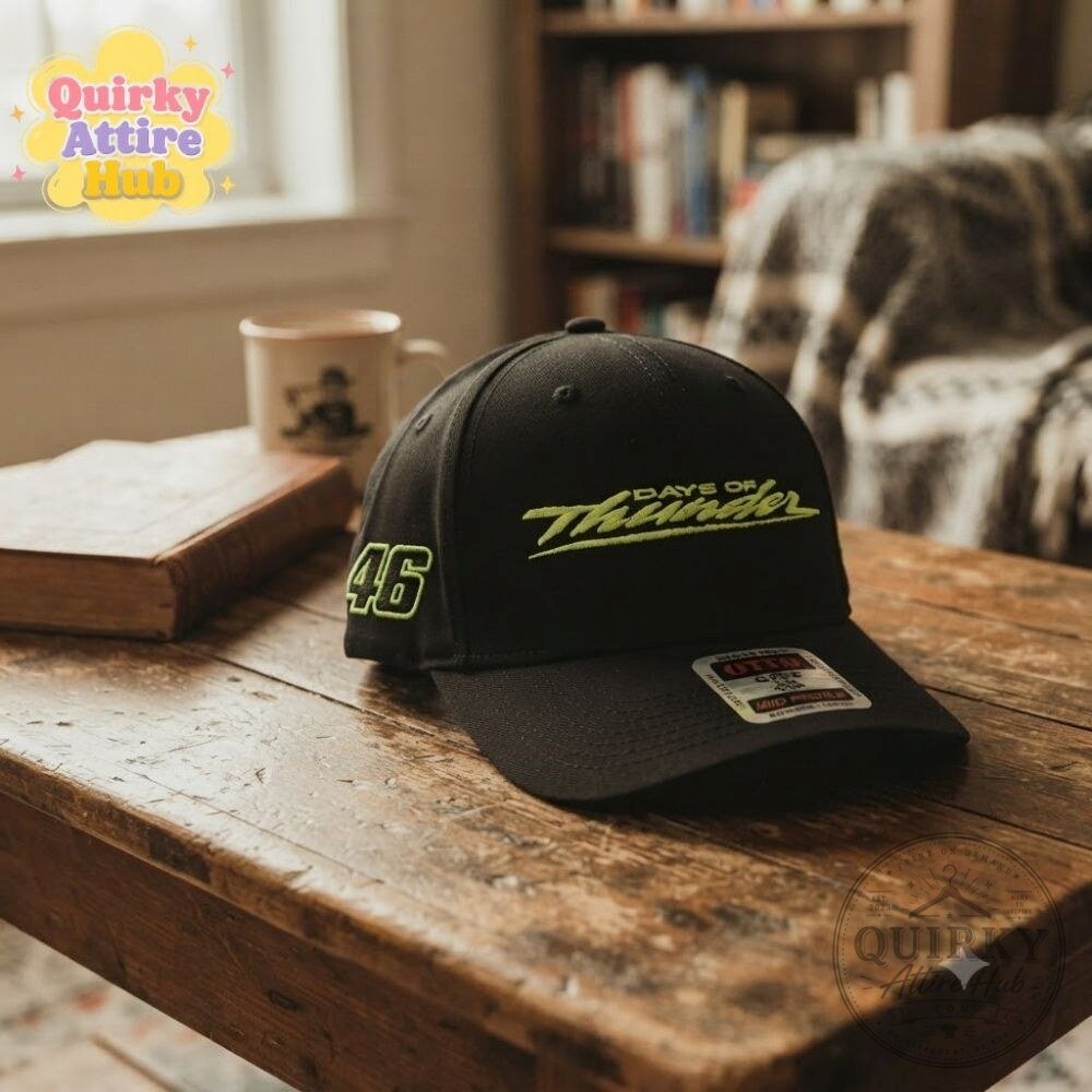 Days of Thunder 2028 Hat Black Baseball Cap #46 Neon Green Embroidery Days of Thunder 2028 Black Baseball Cap #46 Neon Green – image 5 of 8