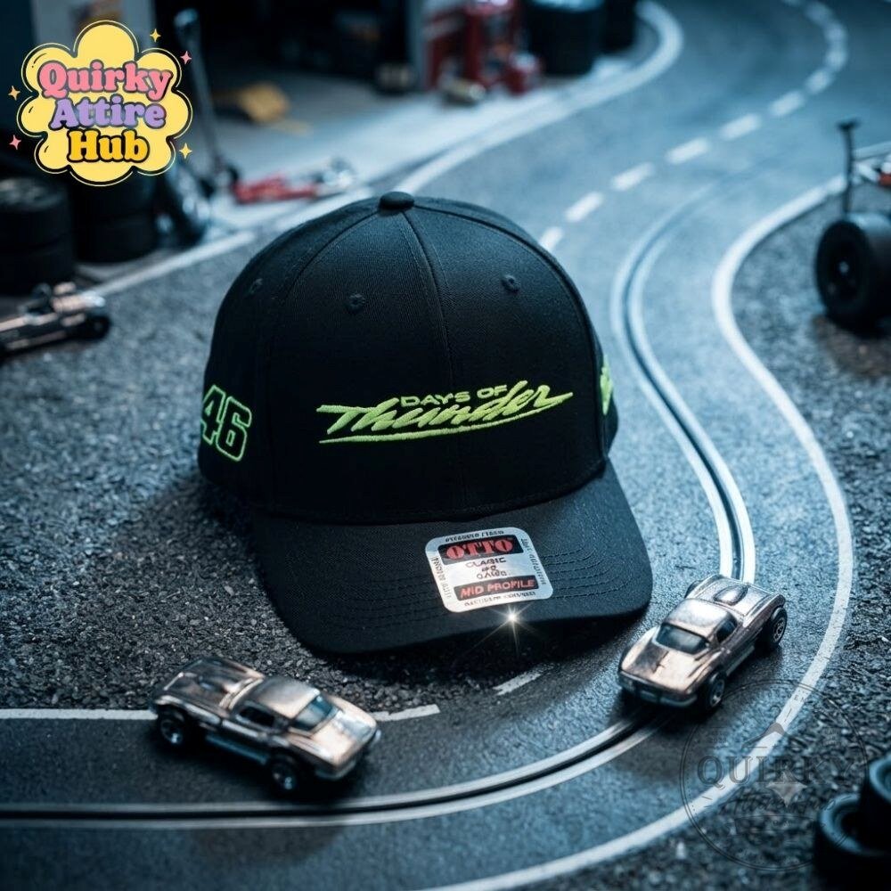 Days of Thunder 2028 Hat Black Baseball Cap #46 Neon Green Embroidery Days of Thunder 2028 Black Baseball Cap #46 Neon Green – image 8 of 8