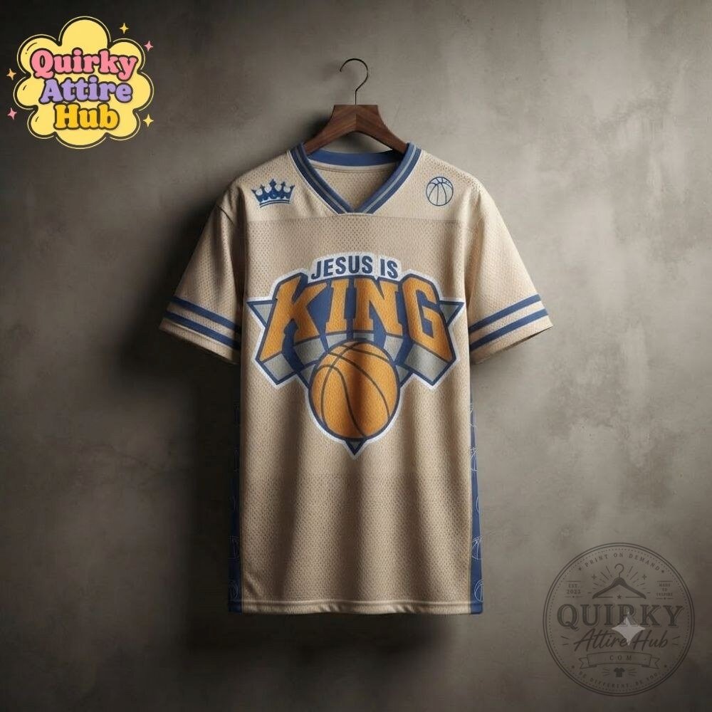 Jesus Is King Christian Basketball Jersey Knicks Inspired Streetwear 12 Jesus Is King Christian Basketball Jersey Knicks Inspired Streetwear