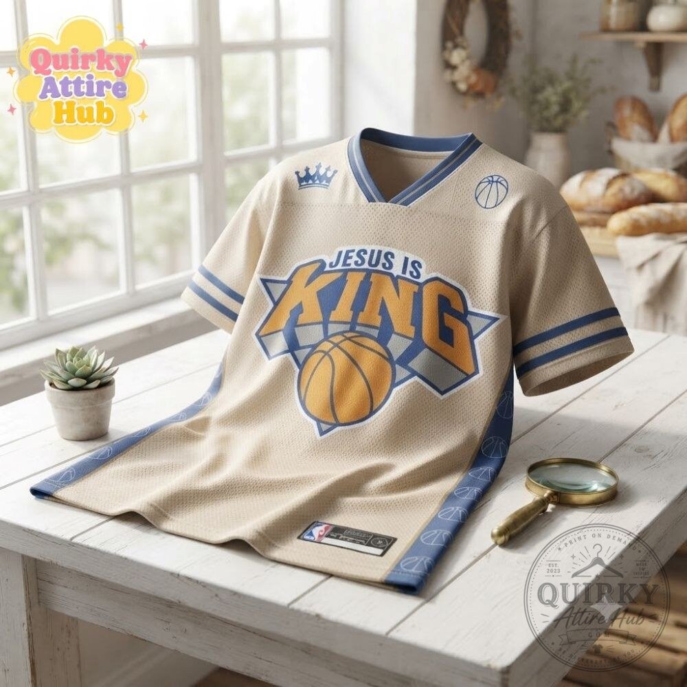 Jesus Is King Christian Basketball Jersey Knicks Inspired Streetwear 13 Jesus Is King Christian Basketball Jersey Knicks Inspired Streetwear