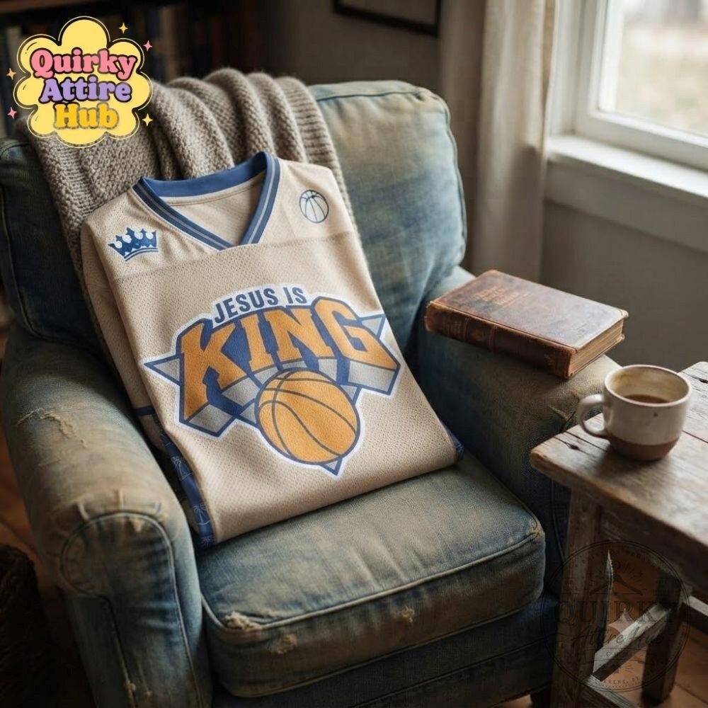 Jesus Is King Christian Basketball Jersey Knicks Inspired Streetwear 15 Jesus Is King Christian Basketball Jersey Knicks Inspired Streetwear