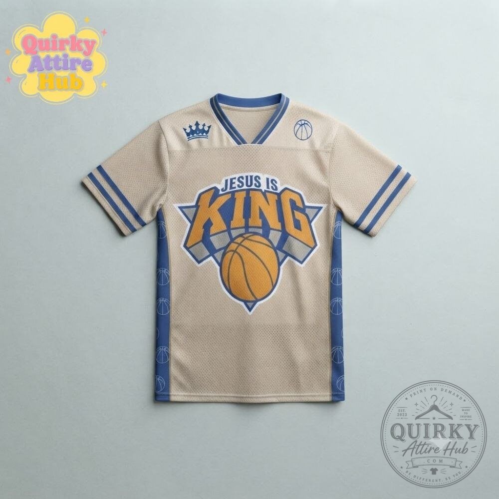 Jesus Is King Christian Basketball Jersey Knicks Inspired Streetwear 16 Jesus Is King Christian Basketball Jersey Knicks Inspired Streetwear