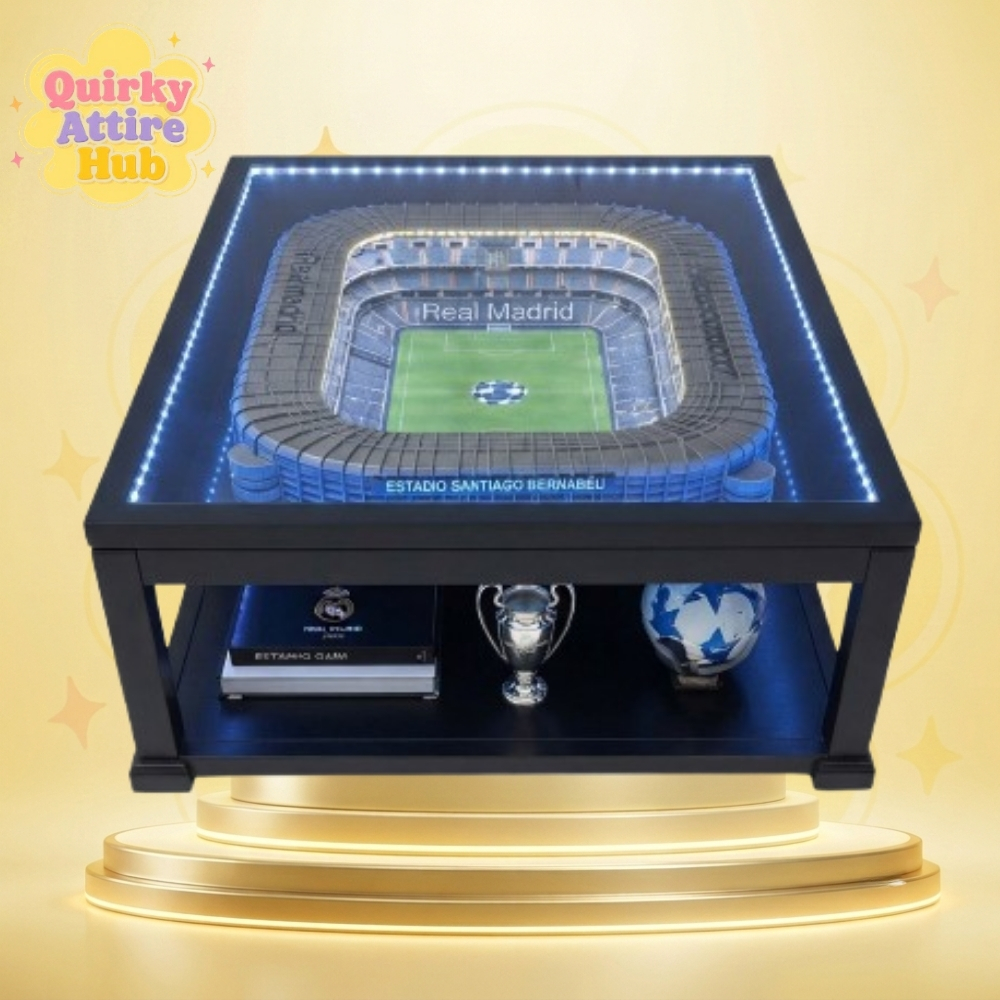 Real Madrid Football Stadium Coffee Table with Lighted 3D LED Design