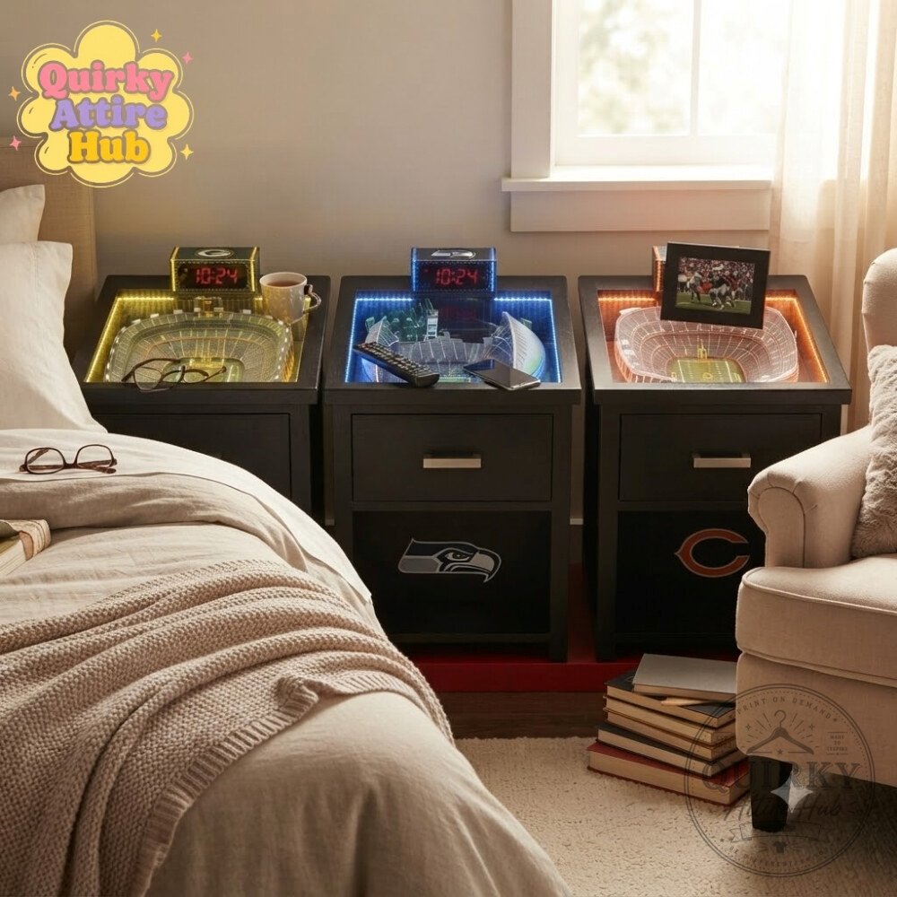 NFL Mini Stadium Lighted End Table GB x SEA x CHI 3D Football LED Table