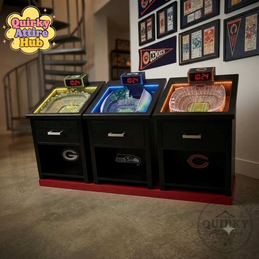 NFL Mini Stadium Lighted End Table GB x SEA x CHI 3D Football LED Table NFL Mini Stadium Lighted End Table - GB, SEA, CHI 3D Football LED – image 3 of 11