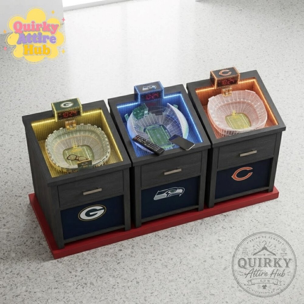 NFL Mini Stadium Lighted End Table GB x SEA x CHI 3D Football LED Table NFL Mini Stadium Lighted End Table - GB, SEA, CHI 3D Football LED – image 9 of 11