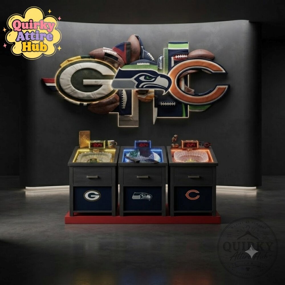 NFL Mini Stadium Lighted End Table GB x SEA x CHI 3D Football LED Table NFL Mini Stadium Lighted End Table - GB, SEA, CHI 3D Football LED – image 11 of 11