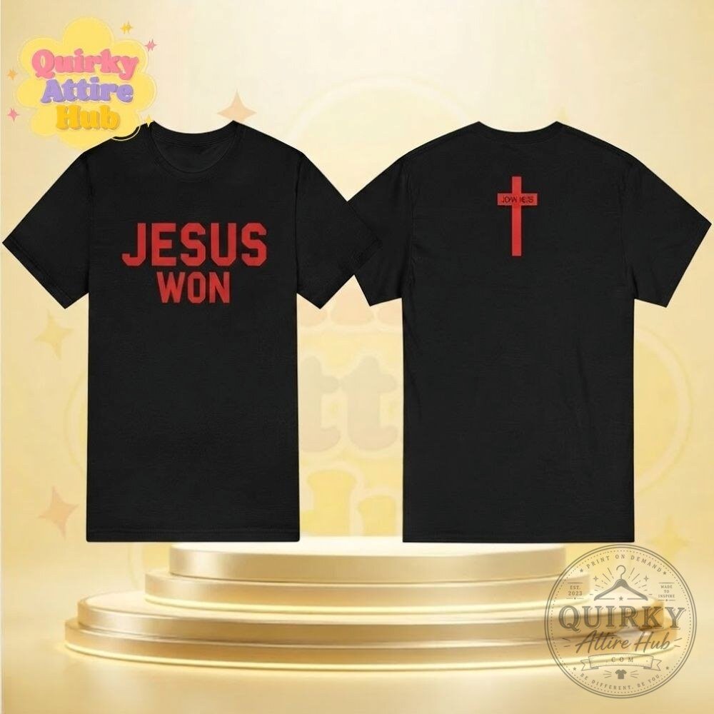 Ohio State Football Jesus Won Shirt Just Here to Give God Glory 3D Printed Tee