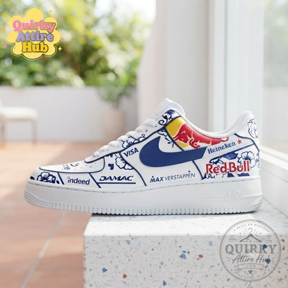 Max Verstappen 2026 Delft Blue Dutch GP Air Force 1 Shoes F1 Racing Sneakers 18 Max Verstappen 2026 Delft Blue Dutch GP Air Force 1 Shoes F1 Racing Sneakers