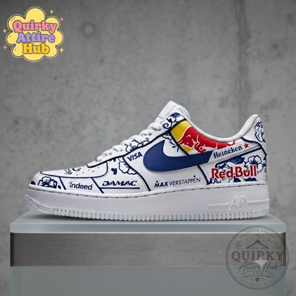 Max Verstappen 2026 Delft Blue Dutch GP Air Force 1 Shoes F1 Racing Sneakers 24 Max Verstappen 2026 Delft Blue Dutch GP Air Force 1 Shoes F1 Racing Sneakers