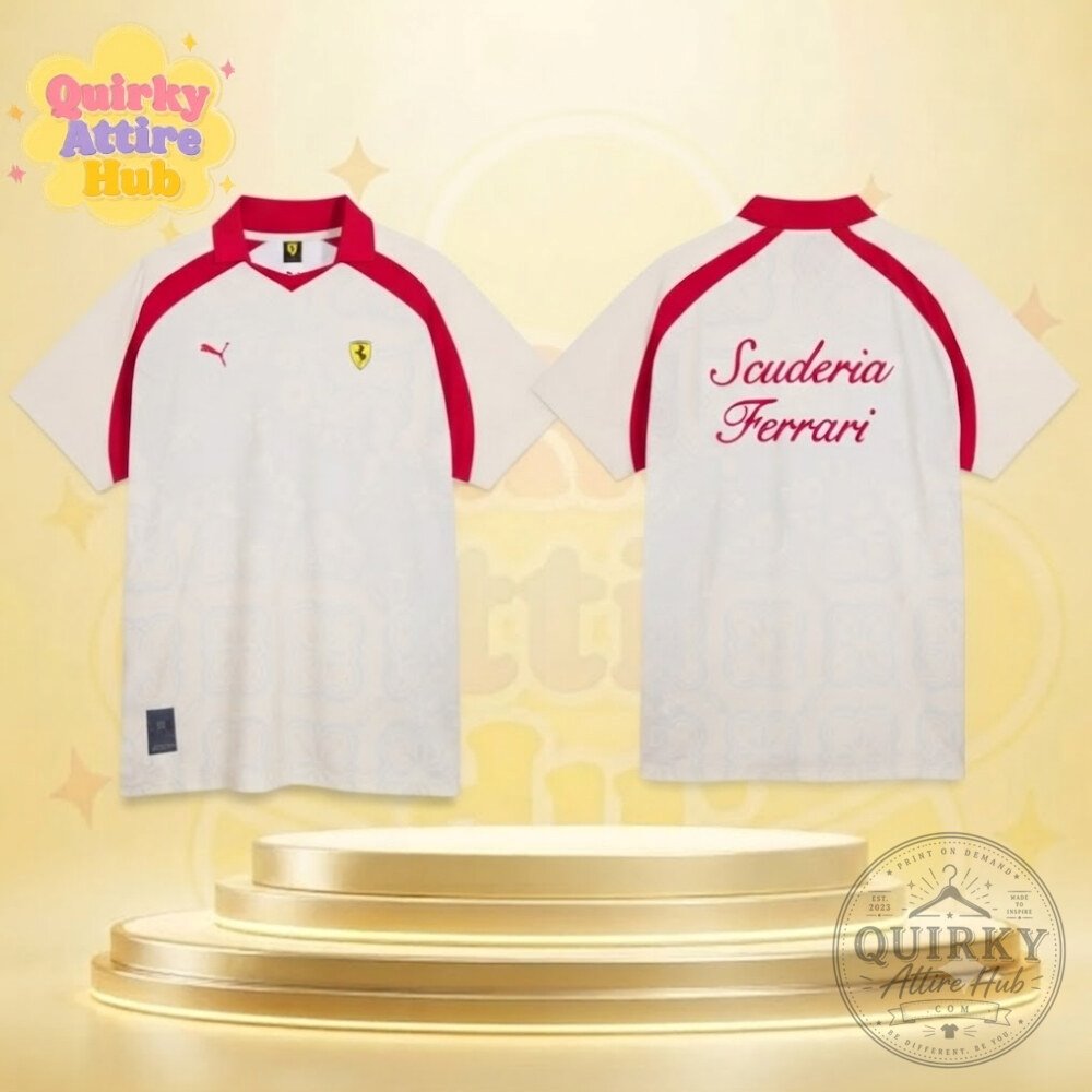 PUMA x Ferrari Singapore GP 2026 White F1 Polo Jersey 11 PUMA x Scuderia Ferrari Singapore GP Polo Jersey 2026 White F1 Shirt