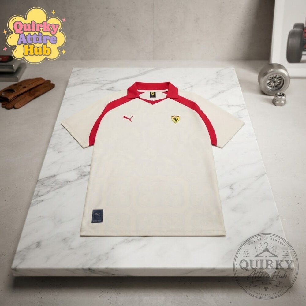 PUMA x Scuderia Ferrari Singapore GP Polo Jersey 2026 White F1 Shirt PUMA x Ferrari Singapore GP 2026 White F1 Polo Jersey – image 4 of 9