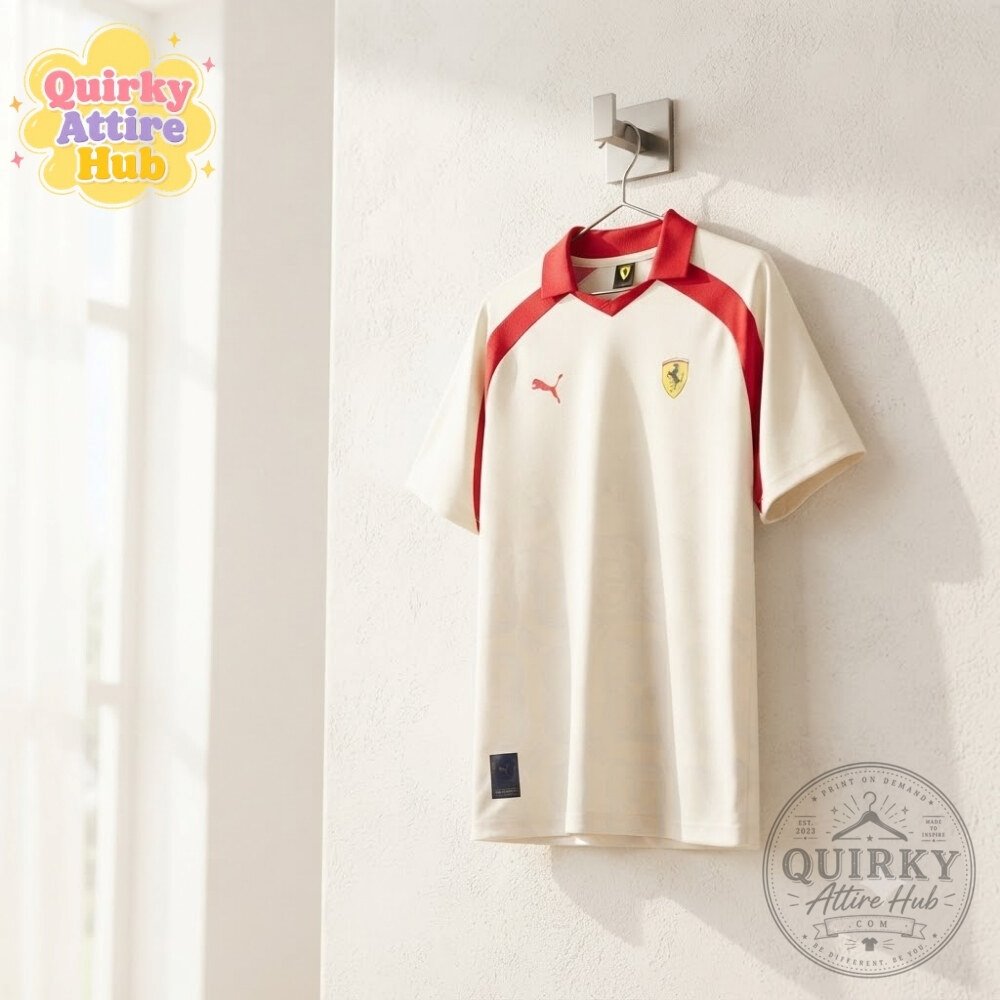 PUMA x Scuderia Ferrari Singapore GP Polo Jersey 2026 White F1 Shirt PUMA x Ferrari Singapore GP 2026 White F1 Polo Jersey – image 7 of 9