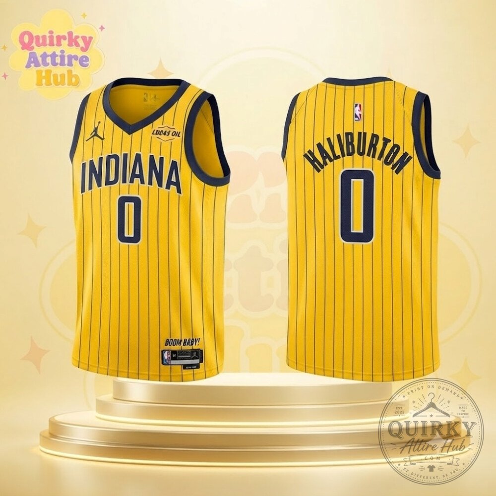 Tyrese Haliburton Indiana Pacers Jersey 2026-27 Reggie Miller Pinstripe Statement Edition 10 Tyrese Haliburton Indiana Pacers Jersey 2026-27 Reggie Miller Pinstripe Statement Edition