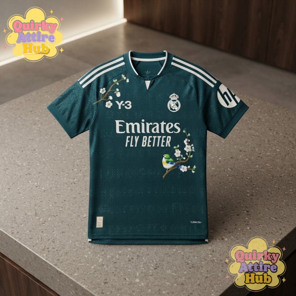 Real Madrid 202627 Sakura Floral Third Edition Jersey – Dark Green Soccer Shirt (6) Real Madrid 2026/27 Sakura Floral Dark Green Third Soccer Jersey — image 3