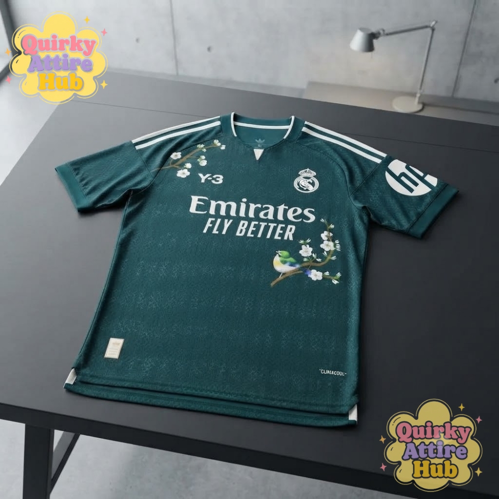 Real Madrid 202627 Sakura Floral Third Edition Jersey – Dark Green Soccer Shirt (8) Real Madrid 2026/27 Sakura Floral Dark Green Third Soccer Jersey — image 5