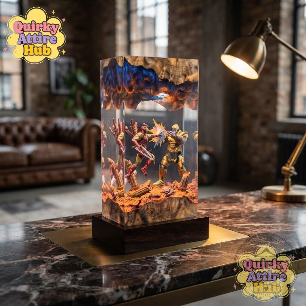 Iron Man vs Thanos Resin Lamp Marvel Epoxy Night Light & Battle Scene Decor 13 Iron Man vs Thanos Resin Lamp Marvel Epoxy Night Light & Battle Scene Decor