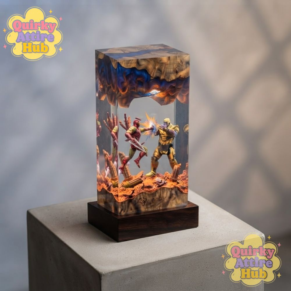 Iron Man vs Thanos Resin Lamp Marvel Epoxy Night Light & Battle Scene Decor (2) Iron Man vs Thanos Resin Lamp Marvel Epoxy Night Light & Battle Scene Decor – image 4 of 8