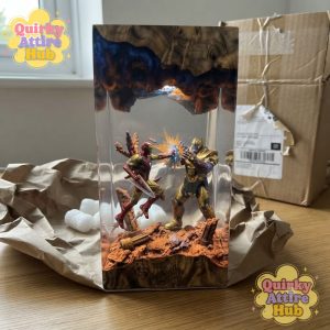 Iron Man vs Thanos Resin Lamp Marvel Epoxy Night Light Battle Scene Decor 3