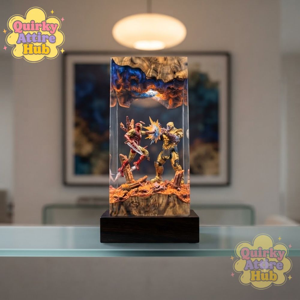 Iron Man vs Thanos Resin Lamp Marvel Epoxy Night Light & Battle Scene Decor (8) Iron Man vs Thanos Resin Lamp Marvel Epoxy Night Light & Battle Scene Decor — image 5