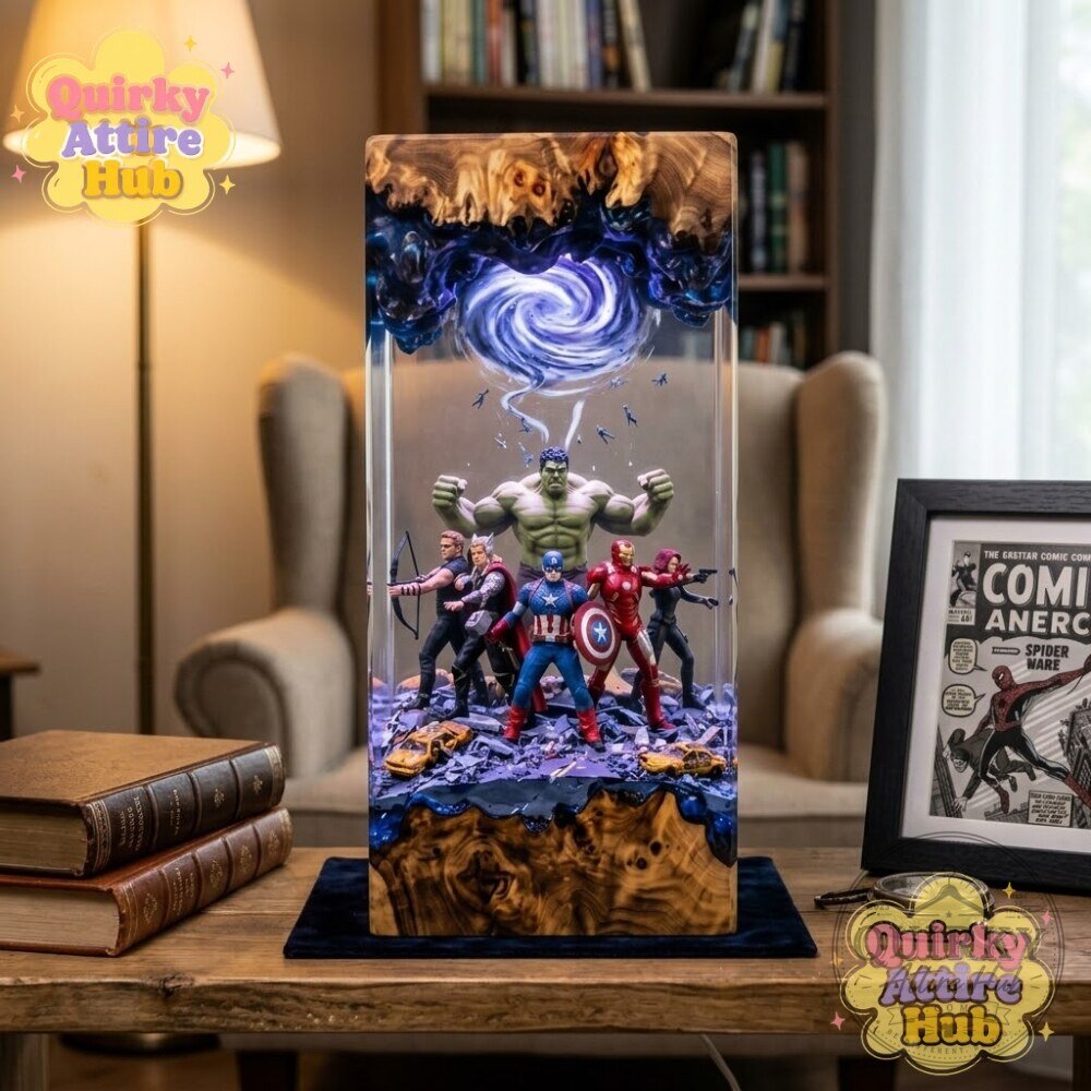 Marvel Avengers Epoxy Resin Lamp Hulk Captain America Iron Man Thor Hawkeye Night Light