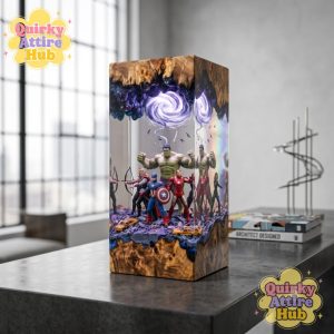 Marvel Avengers Epoxy Resin Lamp Hulk Captain America Iron Man Thor Hawkeye Night Light 1